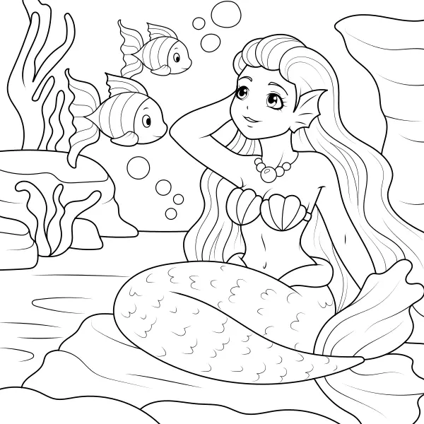 La sirène | Coloriages en ligne pour enfants