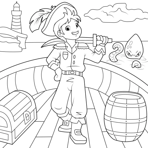 Le capitaine du navire | Coloriages en ligne pour enfants