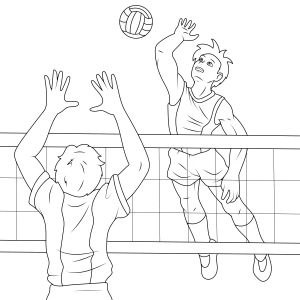 Les joueurs de volley-ball | Coloriages en ligne pour enfants