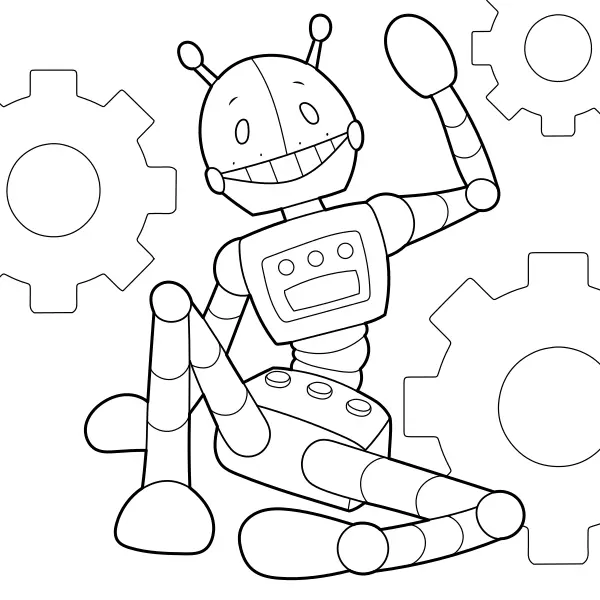 Le robot qui fait signe | Coloriages en ligne pour enfants