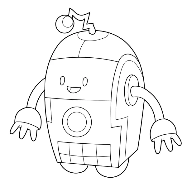 Robot arrondi | Coloriages en ligne pour enfants