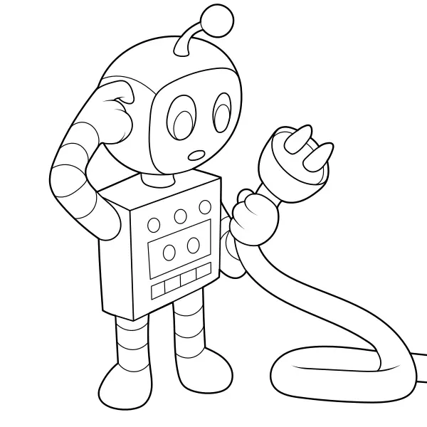 Robot avec prise électrique | Coloriages en ligne pour enfants