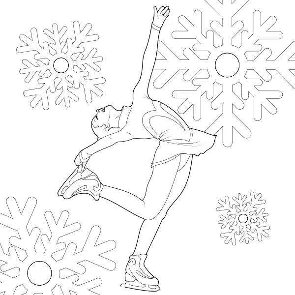 Patinatrice artistique | Coloriages en ligne pour enfants