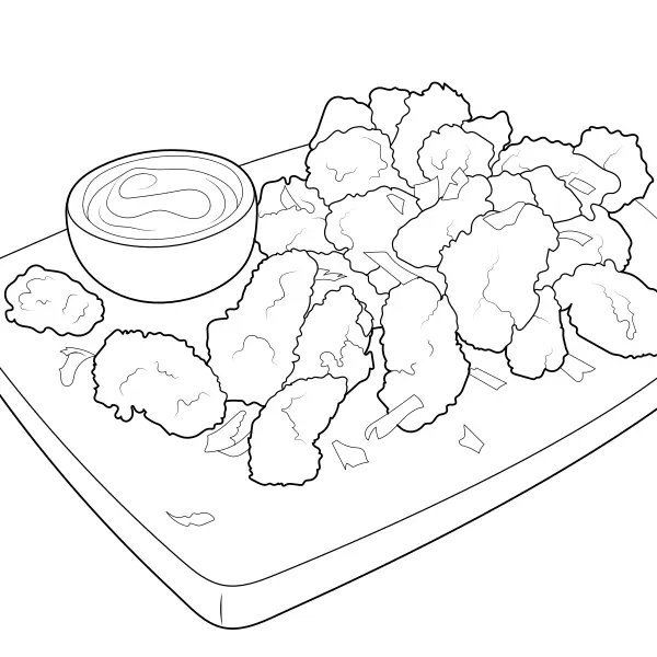 Nuggets de poulet | Coloriages en ligne pour enfants