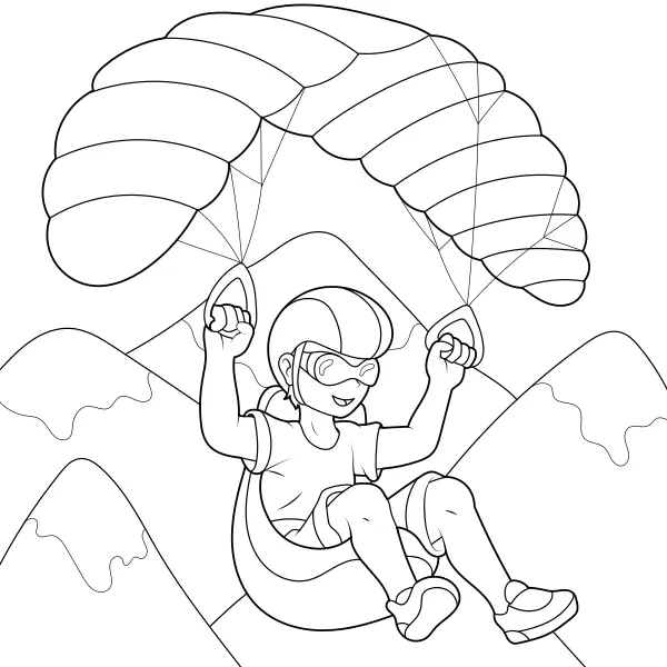 Parapentiste | Coloriages en ligne pour enfants