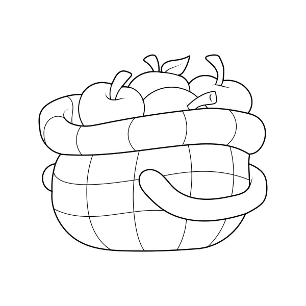 Un panier de pommes | Coloriages en ligne pour enfants