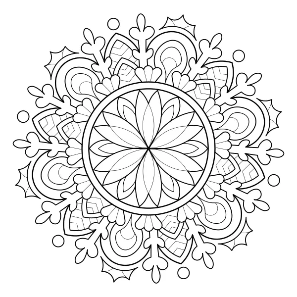 Mandala – fleur d’hiver | Coloriages en ligne pour enfants