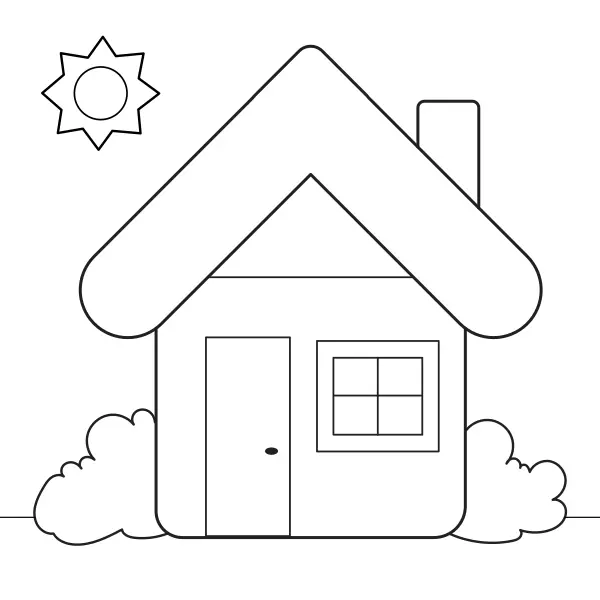 Une maison simple | Coloriages en ligne pour enfants