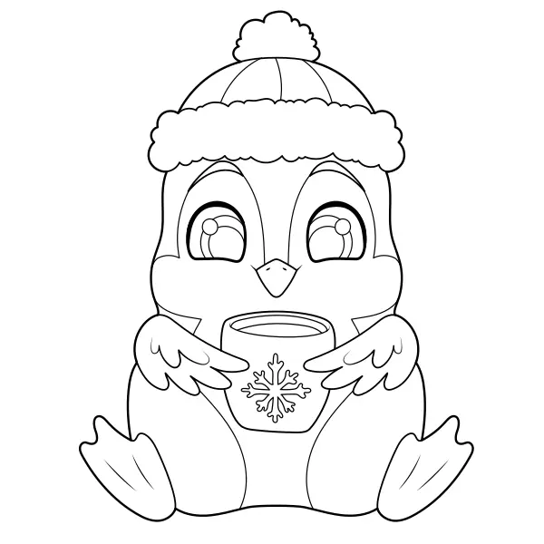 Un oiseau avec un verre | Coloriages en ligne pour enfants