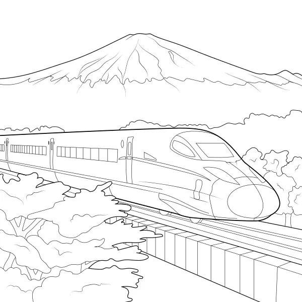 Train à grande vitesse – Shinkansen | Coloriages en ligne pour enfants
