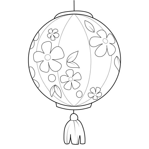 Lanterne ronde | Coloriages en ligne pour enfants