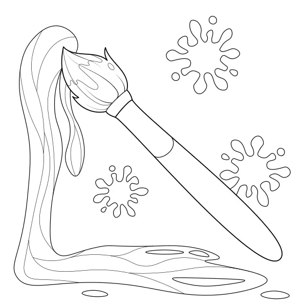 Un pinceau avec de la peinture | Coloriages en ligne pour enfants