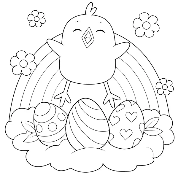 Poulet de Pâques | Coloriages en ligne pour enfants