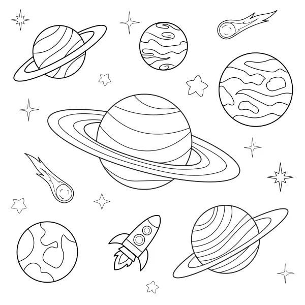L’univers | Coloriages en ligne pour enfants