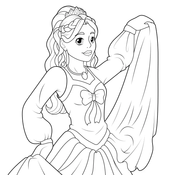 La princesse danse | Coloriages en ligne pour enfants