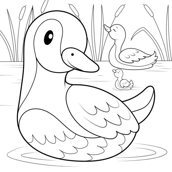 Une famille de canards | Coloriages en ligne pour enfants