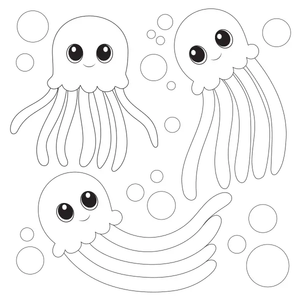 Méduses | Coloriages en ligne pour enfants
