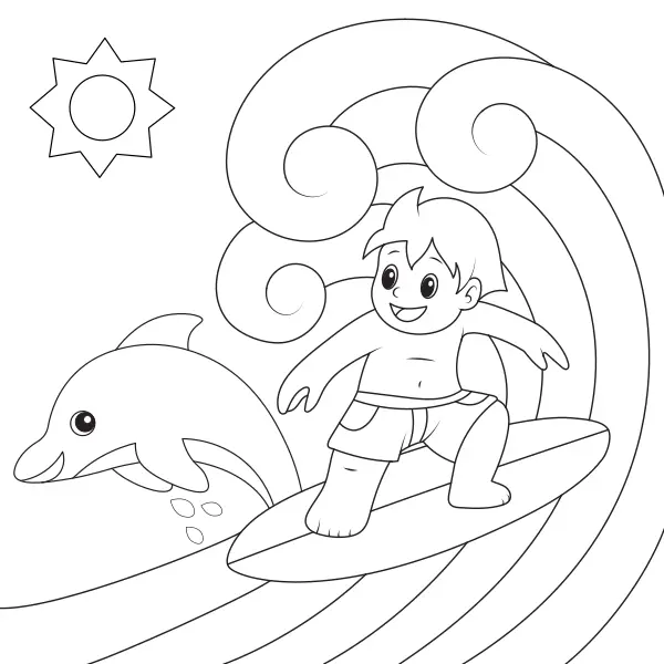 Surfeur | Coloriages en ligne pour enfants