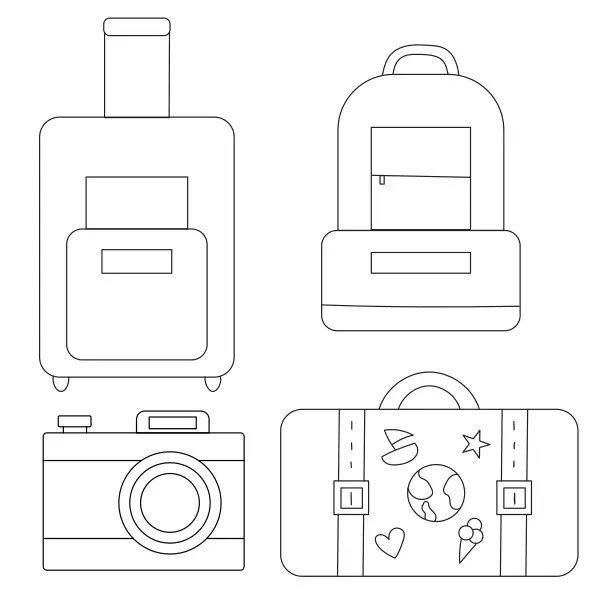 Bagages | Coloriages en ligne pour enfants