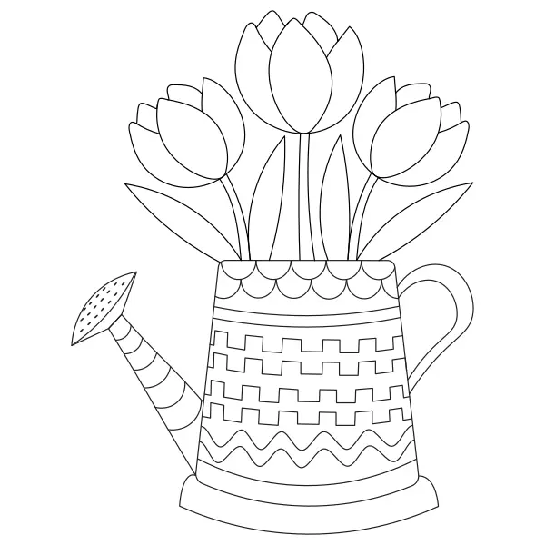 Une cruche avec des fleurs | Coloriages en ligne pour enfants