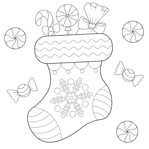 Chaussette de Noël | Coloriages en ligne pour enfants