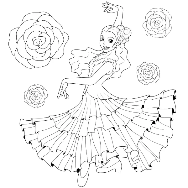 Danseuse de flamenco | Coloriages en ligne pour enfants