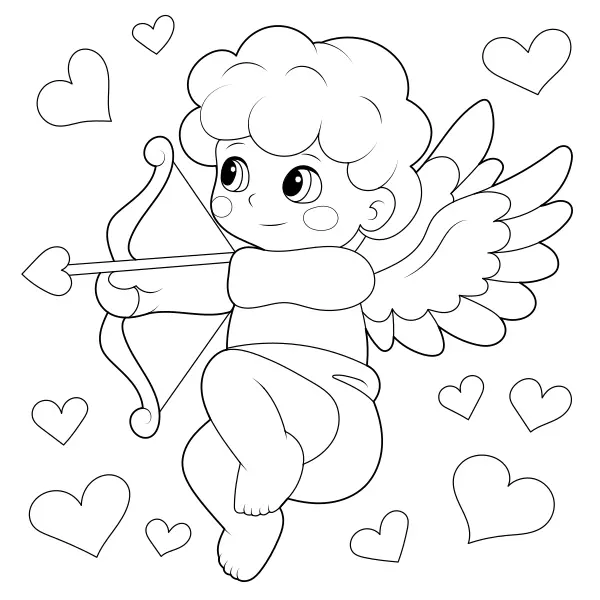 L’ange Amor | Coloriages en ligne pour enfants