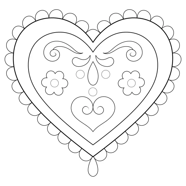 Cœur décoré | Coloriages en ligne pour enfants