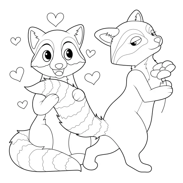 Les oursons amoureux | Coloriages en ligne pour enfants