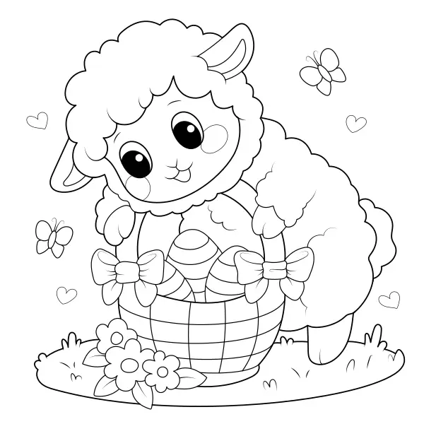 Agneau de Pâques | Coloriages en ligne pour enfants