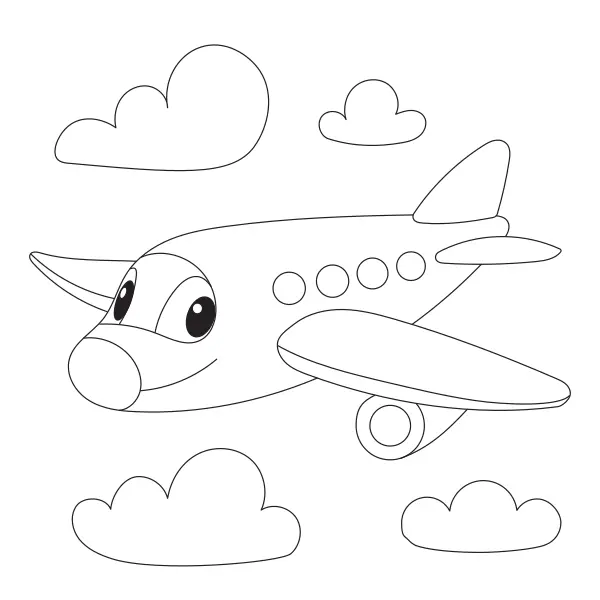 Un avion dans le ciel | Coloriages en ligne pour enfants