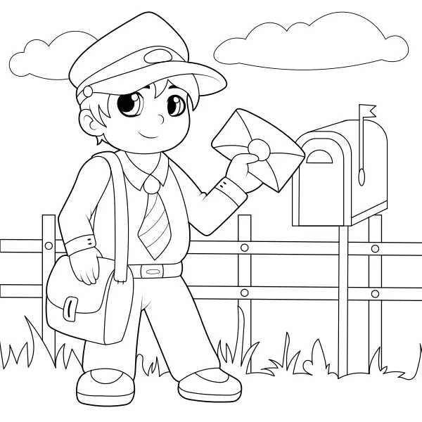 Le facteur | Coloriages en ligne pour enfants
