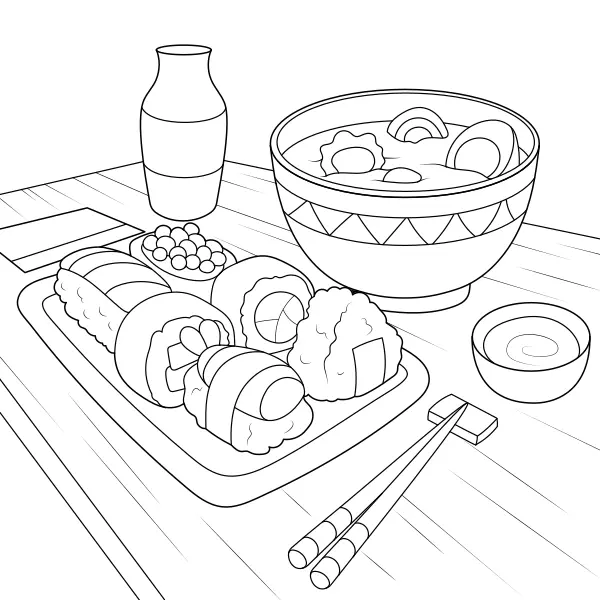 Sushi | Coloriages en ligne pour enfants