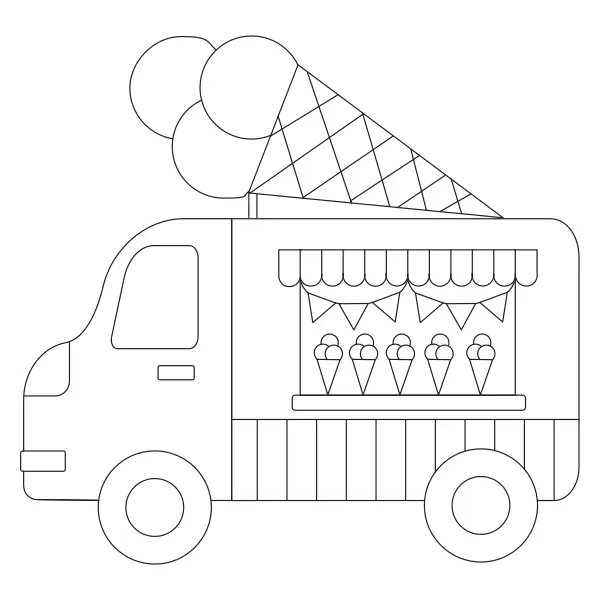 Camion de glaces | Coloriages en ligne pour enfants