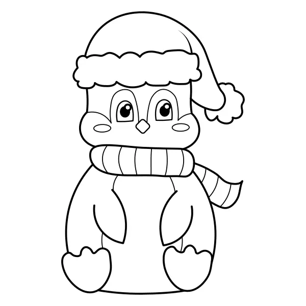 Un manchot assis | Coloriages en ligne pour enfants