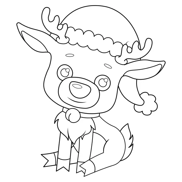 Le renne de Noël | Coloriages en ligne pour enfants