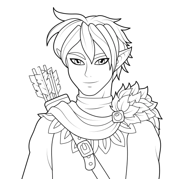 Un homme elfique | Coloriages en ligne pour enfants
