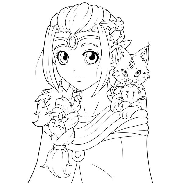 La jeune fille elfe | Coloriages en ligne pour enfants