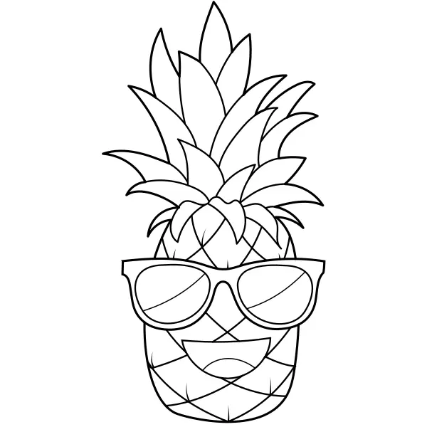 L’ananas heureux | Coloriages en ligne pour enfants
