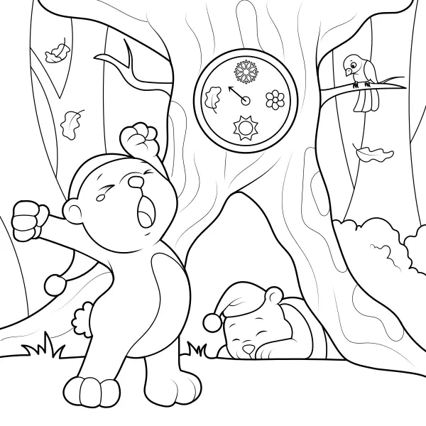 L’ours endormi | Coloriages en ligne pour enfants