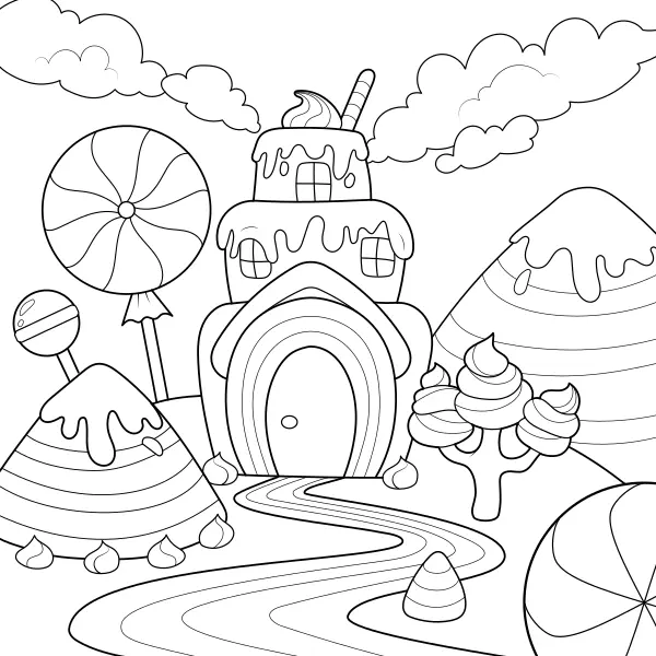 Le monde des bonbons | Coloriages en ligne pour enfants