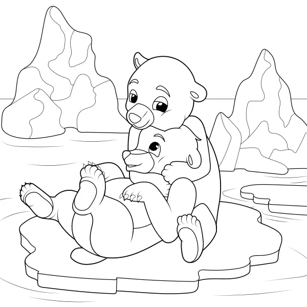 Une étreinte d’ours | Coloriages en ligne pour enfants