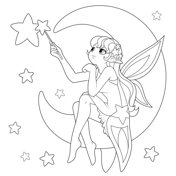La fée des étoiles | Coloriages en ligne pour enfants