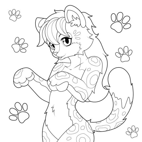 La jeune fille au motif léopard | Coloriages en ligne pour enfants