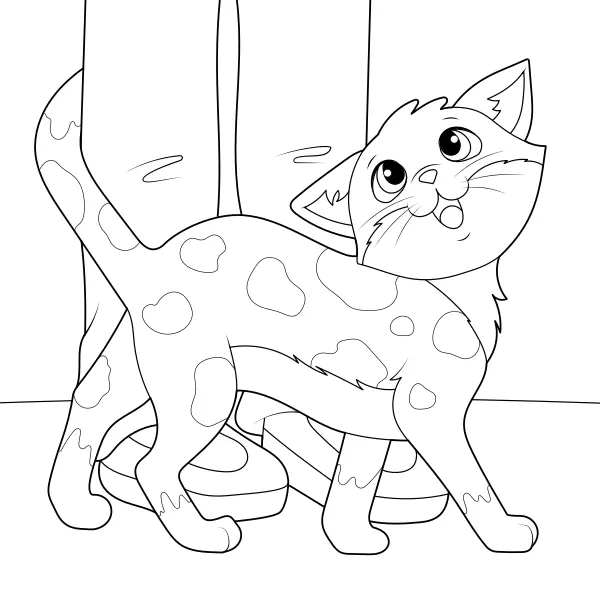Un chat câlin | Coloriages en ligne pour enfants