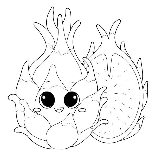 Le fruit du dragon | Coloriages en ligne pour enfants