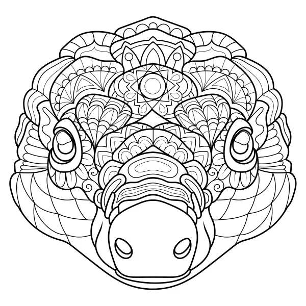 Mandala – Pangolin | Coloriages en ligne pour enfants